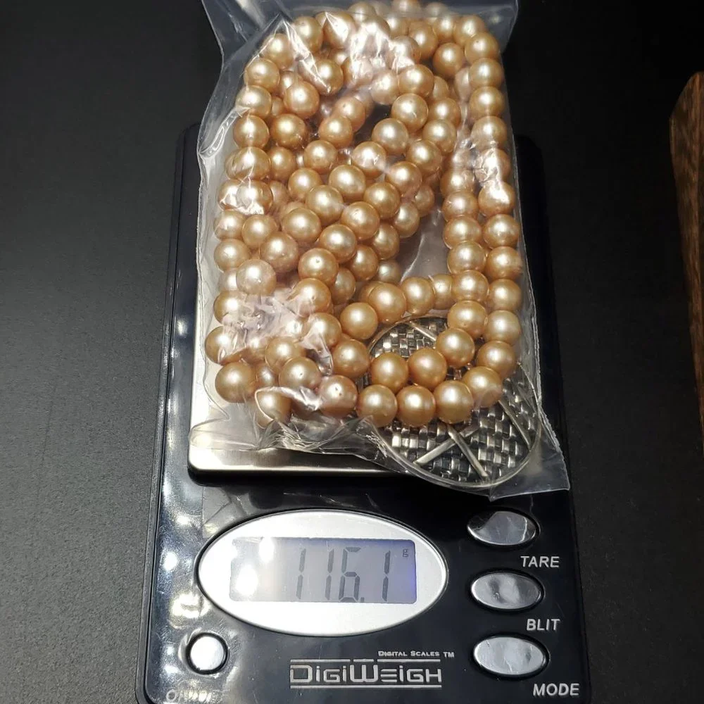 20 Inch Sterling Silver Triple Strings Of Pearls And Woven Pendant Necklace - Picture 7 of 7
